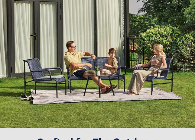 Modern Four Piece Patio Furniture Set with Comfortable Cushions