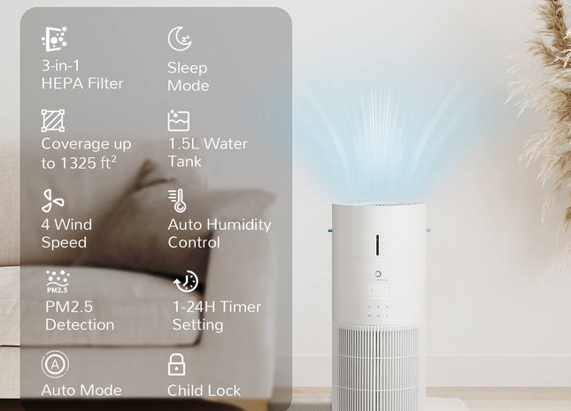 Ethereal Rain AEH300 Air Purifier & Humidifier Combo - European version