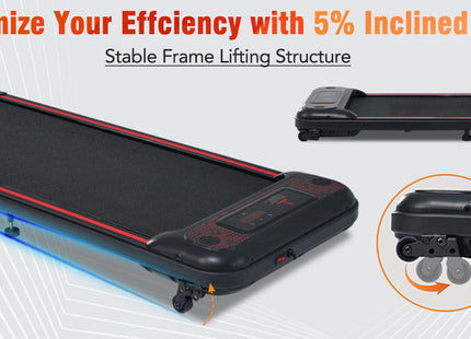 NEW Walking Pad Under Desk Treadmill for Home Office -2.5HP Walking Treadmill With Incline 0.5-4MPH 265LBS Capacity Treadmill for Walking Running - Wristband Remote