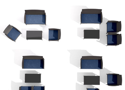 Stylish Four-Piece Outdoor Patio Furniture Set with Cushions