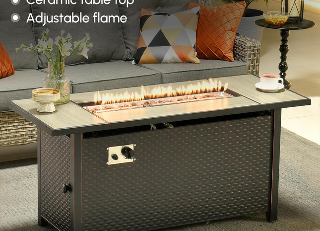 10 Piece Outdoor Patio Furniture Set with Fire Pit