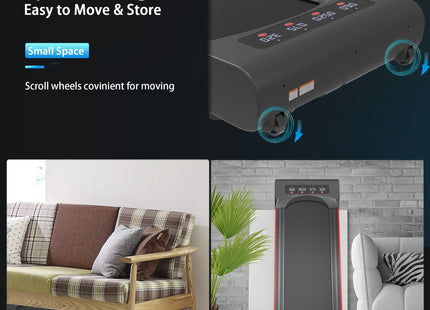 Under Desk Treadmill Machine 300 LB Capacity Walking Pad  for Home Office