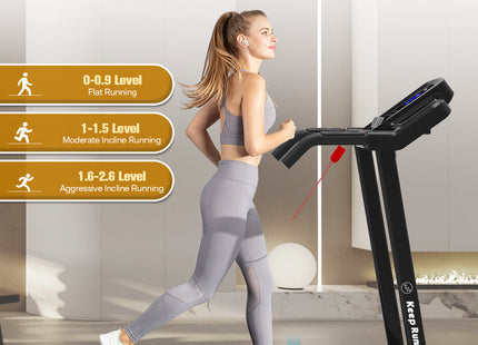 Foldable Treadmill with Incline, Folding Treadmill for Home Electric Treadmill Workout Running Machine, Handrail Controls Speed, Pulse Monitor,APP