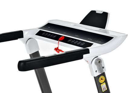 FITIME Portable Compact Treadmill with Electric Motorized 3.5HP, Bluetooth Speaker, White Metal, Medium Size