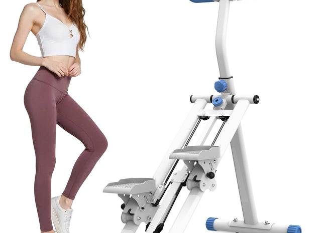 Stair Stepper with resistance Home-Upgrade Vertical Climber Workout Machine for Full-Body Exercise Climber Fitness Equipment with Stable Frame Adjustable Handlebar-Blue