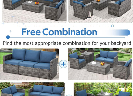 Seven Piece Outdoor Patio Furniture Set with Storage