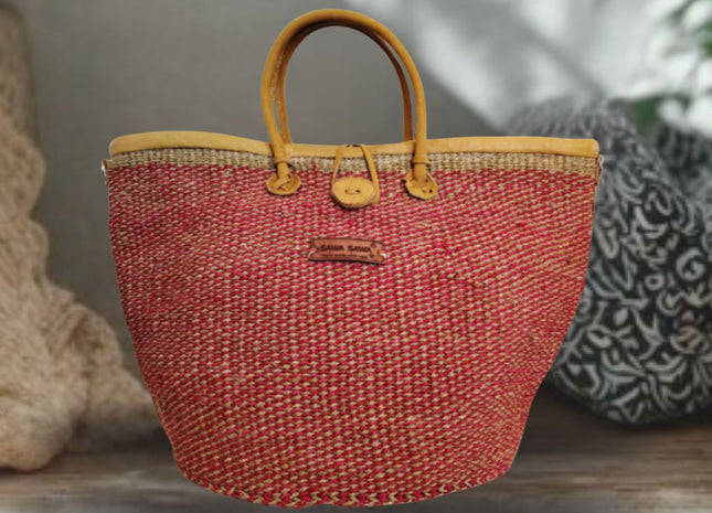Brave Life Heart Handmade Sisal Straw Basket Tote