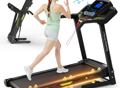 Foldable Treadmill with Incline, Folding Treadmill for Home Electric Treadmill Workout Running Machine, Handrail Controls Speed, Pulse Monitor,APP