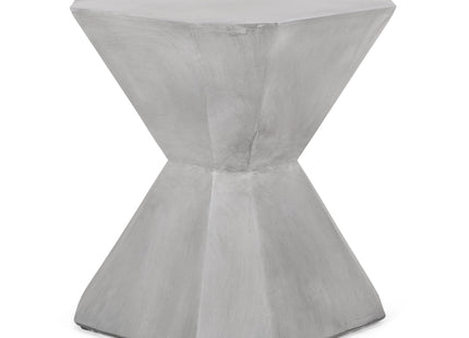 Modern Outdoor Lightweight Concrete Side Table in Natural Color