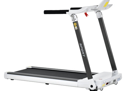 FITIME Portable Compact Treadmill with Electric Motorized 3.5HP, Bluetooth Speaker, White Metal, Medium Size