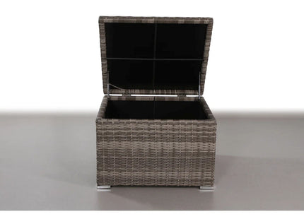 Stylish Wicker Outdoor Storage End Table with Grey Mix Finish and Durable Construction
