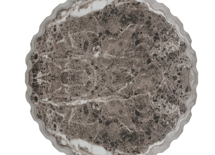 Outdoor Cleme Carved Side Table, Brown