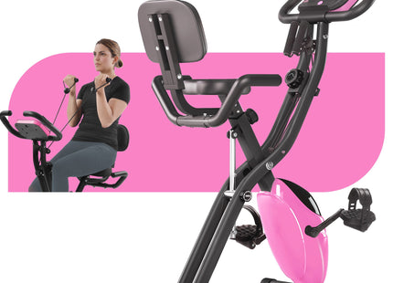 Exercise Bike,Workout Bikes for Home,Folding Stationary Bikes for Home with 16-Level Magnetic Resistance, 300LBS Capacity X-Bike Indoor Exercise Equipment with Heart Rate Sensor & LCD Monitor