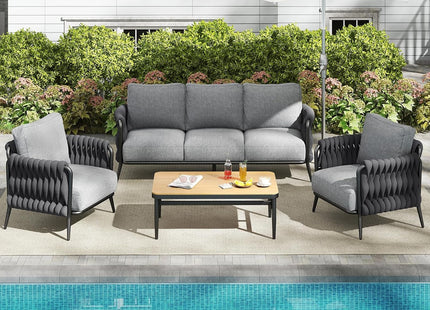 Stylish Outdoor Patio Furniture Set with Waterproof Cushions