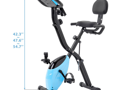 Exercise Bike,Workout Bikes for Home,Folding Stationary Bikes for Home with 16-Level Magnetic Resistance, 300LBS Capacity X-Bike Indoor Exercise Equipment with Heart Rate Sensor & LCD Monitor