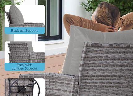 10 Piece Outdoor Patio Furniture Set with Swivel Chairs