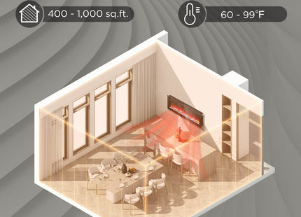 In Flames INF88W-3D WiFi Smart Wall Mounted Electric Fireplace - Tempered Glass