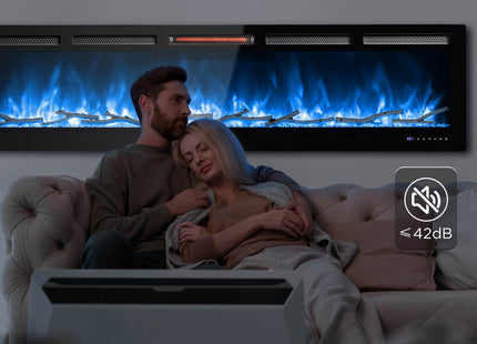 In Flames INF98W-3D WiFi Smart Wall Mounted Electric Fireplace - Tempered Glass
