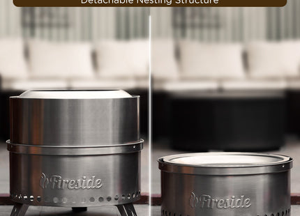 Pluto R19-SS Smokeless Outdoor Fire Pit -  Stainless Steel