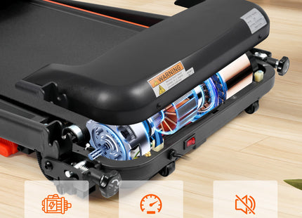 Treadmills for Home, 2.5HP Quiet Folding Treadmill with Heart Rate Sensor, 300lbs Weight Capacity, 7.5MPH, Incline Treadmill With USB Charge Station For Android & Bluetooth Speaker, 6 Shock-Absorbing