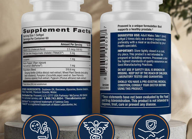 Prosvent Advanced Men's Prostate Support Natural Supplement 60 softgels