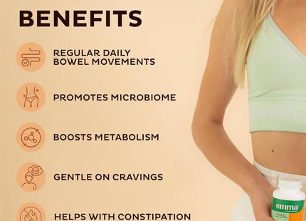 Emma Gut Health Supplement – 60 Capsules | Bloating & Digestive Support