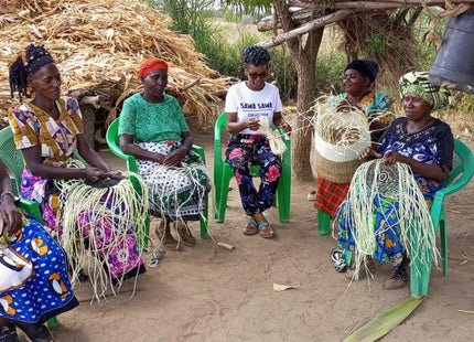 Balance Stripes Handmade Sisal Beach Market Sustainable Straw Basket Tote Bag