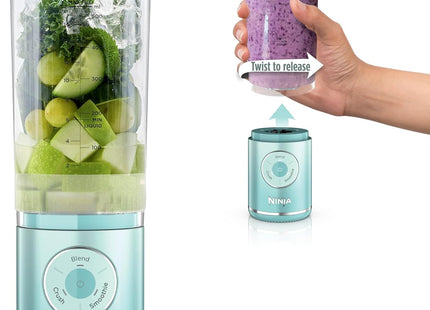 Ninja Blast Max, Portable Blender + Twist & Go, Personal Smoothie, Blend, Ice Crush, 3 Programs, Cordless, 22 oz removable Vessel, Dishwasher Safe, Leakproof, Silver, BC251SL
