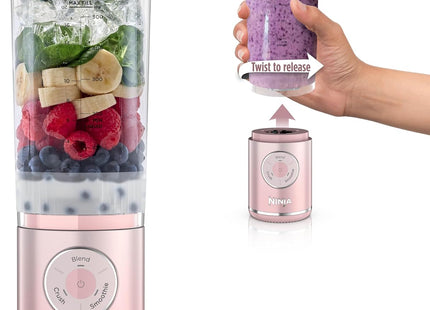 Ninja Blast Max, Portable Blender + Twist & Go, Personal Smoothie, Blend, Ice Crush, 3 Programs, Cordless, 22 oz removable Vessel, Dishwasher Safe, Leakproof, Silver, BC251SL