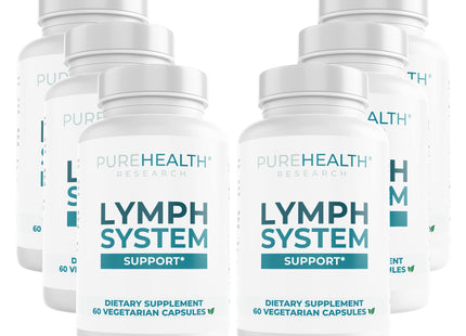 PUREHEALTH RESEARCH Lymph System Support Supplement - Lymphatic Drainage Supplement with Dandelion Extract, Cleavers, Burdock Powder - Reduce Swelling and Cleanse Lymph - 1 Bottle, Brown