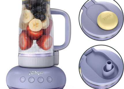Ninja BlendBOSS | Personal Smoothie Blender and Tumbler | 26oz Travel Tumbler w/Leakproof Lid & Intergrated Chug Spout | AutoIQ Technololgy | 1200 Peak Watt | Cyberspace | DB301CYBRN | (NEW)