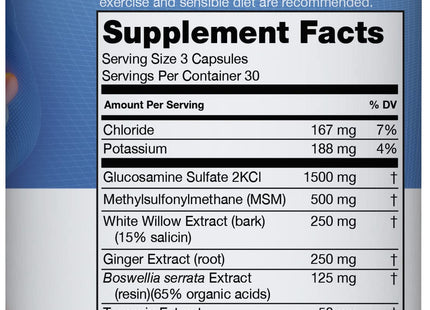 Instaflex Joint Support Supplement - Clinically Studied Joint Relief Blend of Glucosamine, MSM, White Willow, Turmeric, Ginger, Cayenne, Hyaluronic Acid - 90 Capsules