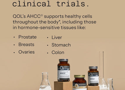 Quality of Life Premium Kinoko Platinum AHCC Herbal Supplement, 750mg per Capsule, for Immune Support, Liver Function, Maintains Natural Killer Cell Activity, Pack of 1, 60 Veggie Capsules