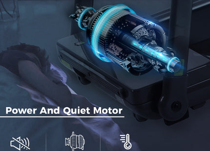 FITIME Portable Compact Treadmill with Electric Motorized 3.5HP, Bluetooth Speaker, White Metal, Medium Size