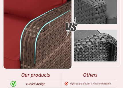 6 Piece Patio Furniture Set with Swivel Chairs