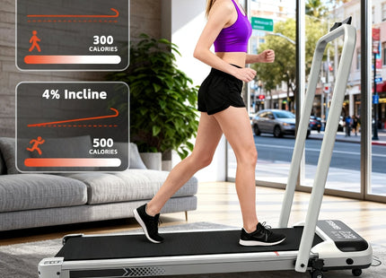 3 in 1 Under Desk Treadmill with Incline,Foldable Treadmills for Home, Walking Pad with Handle Bar for Walking and Jogging, with Remote Control & LED Display