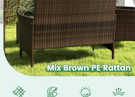 8-Piece Rattan Patio Furniture Set With Cushions