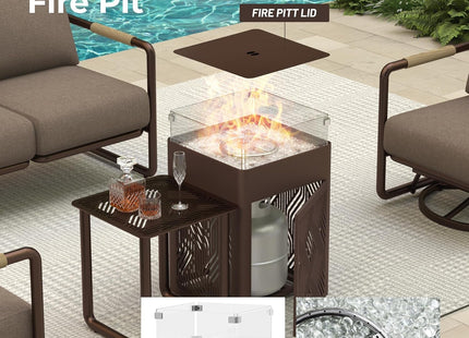 Outdoor Aluminum Patio Furniture Set with Fire Pit
