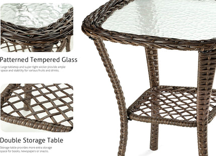 Outdoor Wicker Swivel Glider Rocker Patio Furniture Set