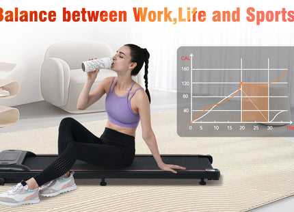 NEW Walking Pad Under Desk Treadmill for Home Office -2.5HP Walking Treadmill With Incline 0.5-4MPH 265LBS Capacity Treadmill for Walking Running - Wristband Remote