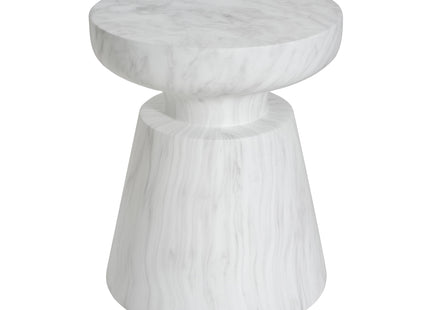 Outdoor Ponti Travertine Side Table,White