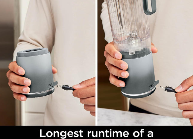 Ninja Blast Max, Portable Blender + Twist & Go, Personal Smoothie, Blend, Ice Crush, 3 Programs, Cordless, 22 oz removable Vessel, Dishwasher Safe, Leakproof, Silver, BC251SL