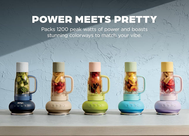 Ninja BlendBOSS | Personal Smoothie Blender & Tumbler | 26oz Travel Tumbler w/Leakproof Lid & Intergrated Chug Spout | AutoIQ Technololgy | 1200 Peak Watt | Watermelon Bubblegum | DB301GNBRN | (NEW)