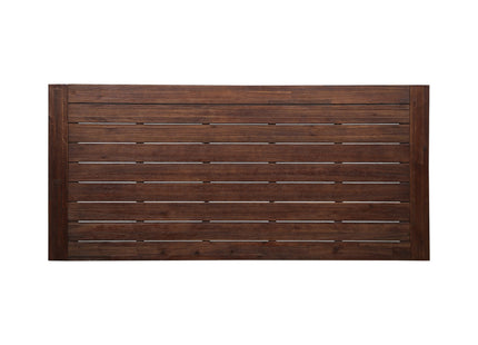Equilibrium Outdoor Dining Table with Slat Top, Dark Brown