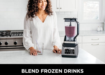 Ninja BN801 Professional Plus Kitchen System, 1400 WP, 5 Functions for Smoothies, Chopping, Dough & More with Auto IQ, 72-oz.* Blender Pitcher, 64-oz. Processor Bowl, (2) 24-oz. To-Go Cups, Grey