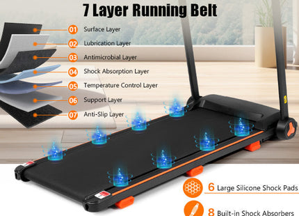 Treadmills for Home, 2.5HP Quiet Folding Treadmill with Heart Rate Sensor, 300lbs Weight Capacity, 7.5MPH, Incline Treadmill With USB Charge Station For Android & Bluetooth Speaker, 6 Shock-Absorbing