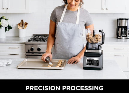 Ninja BN801 Professional Plus Kitchen System, 1400 WP, 5 Functions for Smoothies, Chopping, Dough & More with Auto IQ, 72-oz.* Blender Pitcher, 64-oz. Processor Bowl, (2) 24-oz. To-Go Cups, Grey