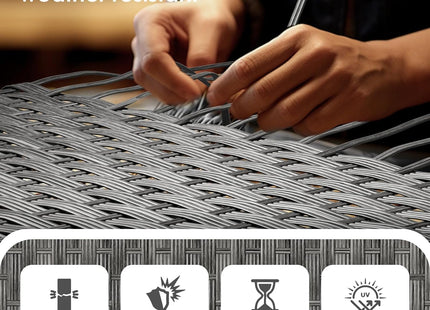 Half Moon Curved Outdoor Patio Furniture Set Grey