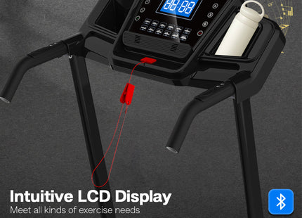 Foldable Treadmill with Incline, Folding Treadmill for Home Electric Treadmill Workout Running Machine, Handrail Controls Speed, Pulse Monitor,APP