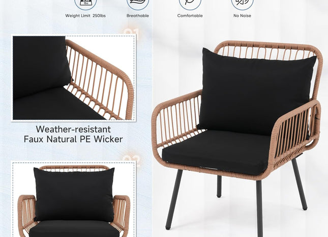 Stylish Four Piece Outdoor Wicker Patio Furniture Set